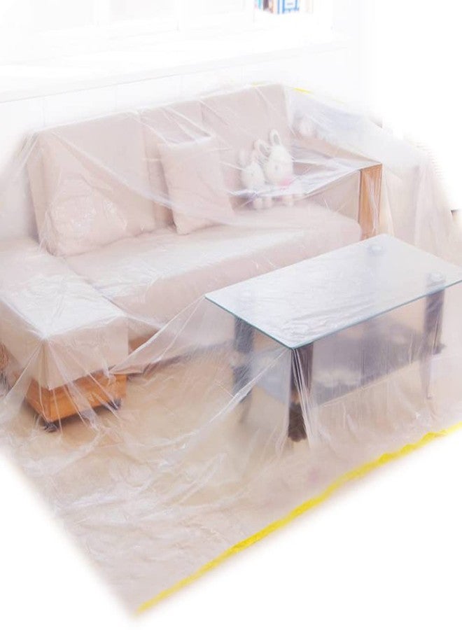 Ruibo Large Sofa Couch Cover for Furniture Protector Cover / Waterproof Plastic Drop Cloth / Clear Plastic Tarp for Painting,Moving and Long Term Storage, / 12 sq.ft,146”lx106”w - Image 2